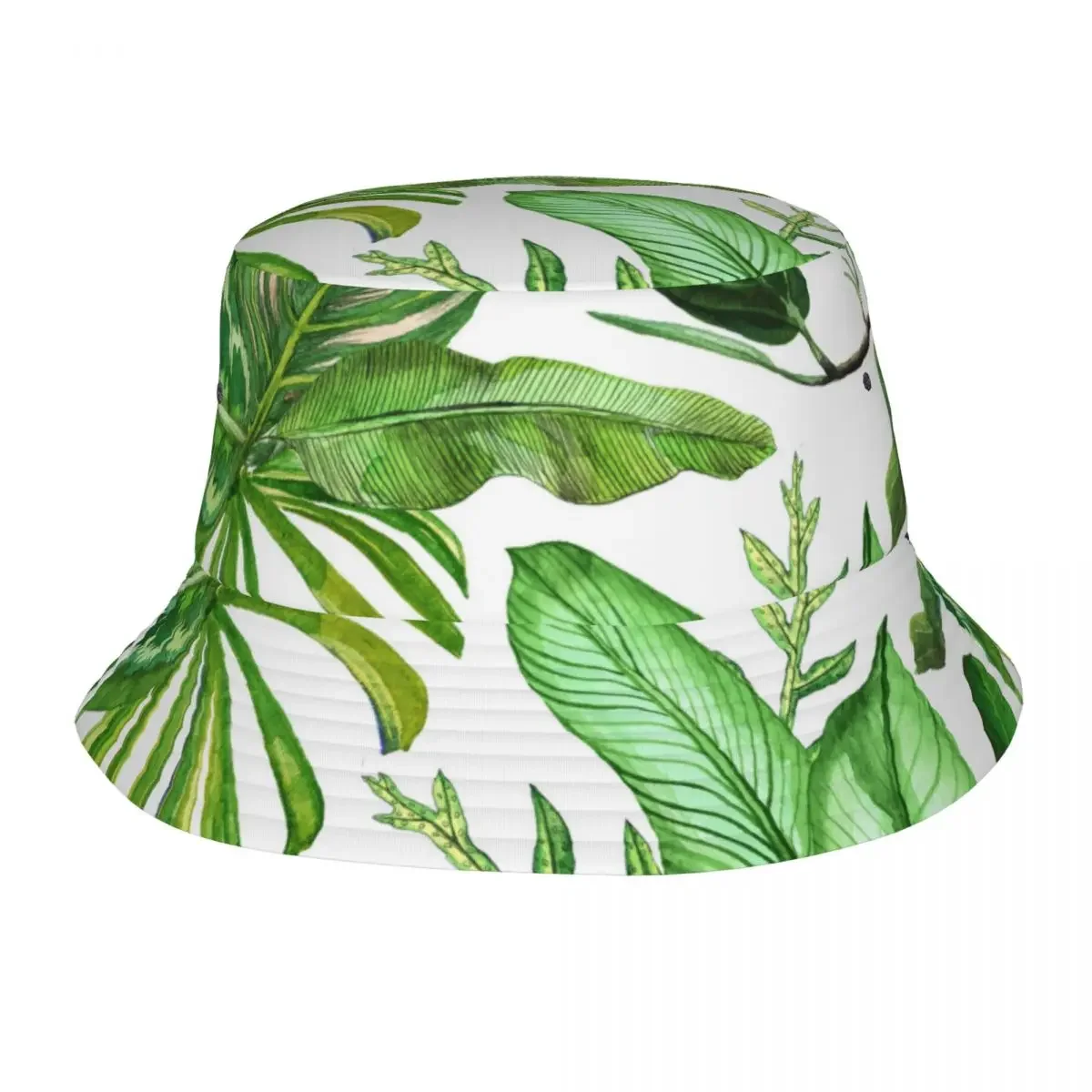 Панама с зелеными листьями тропические регионы уличная одежда Женская и мужская