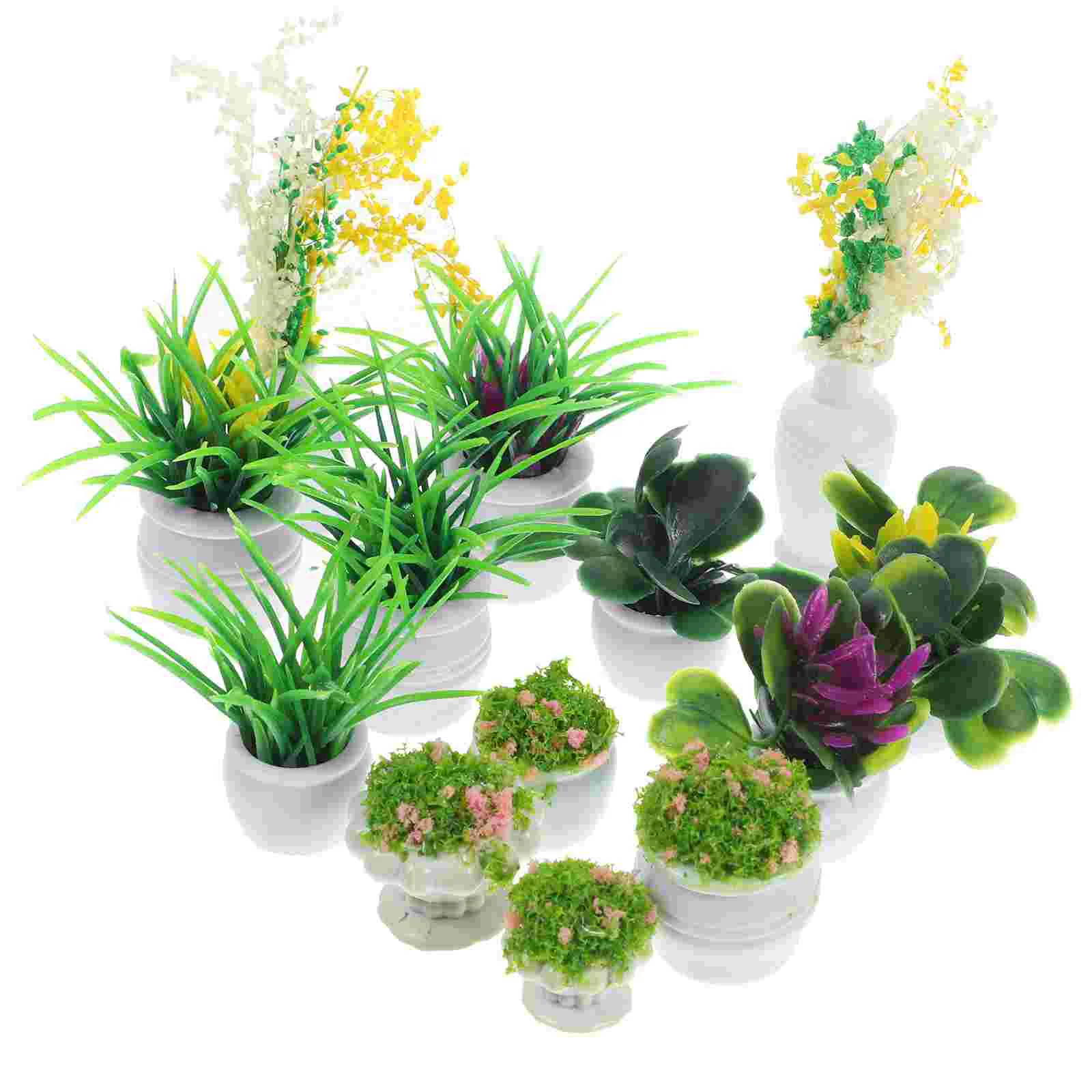 

13 Pcs House Plants Miniature Bonsai Plants Mini Potted Plants Models Tiny Fake Greenery Ornaments