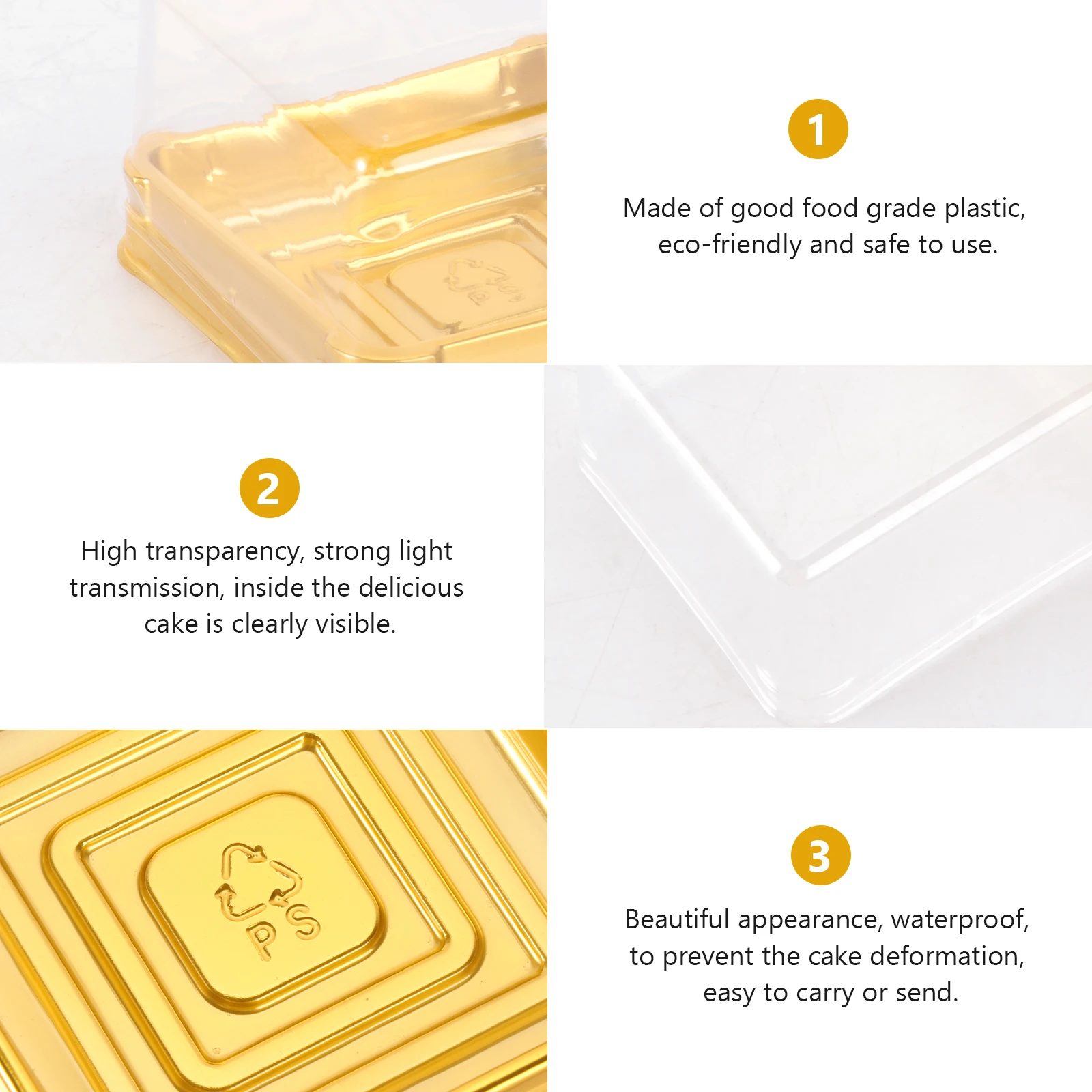 50pcs Plastic Square Moon Cake Boxes Egg-Yolk Puff Container Packing Box Mooncake Package Holder Mid-Autumn Festival Gift |