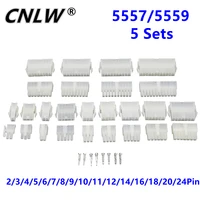 5 sets 55575559 234567891011121416182024pin 4 2mm pitch terminalhousingpin header wire connector adaptor