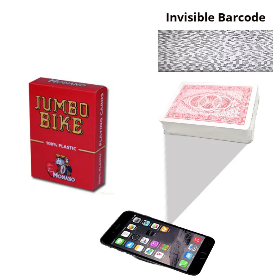

Игральные карты с маркировкой для считывателя покера Modiano Jumbo Bike Anti обманывающая покерная Волшебная пластиковая колода Водонепроницаемая настольная игра Вечерние