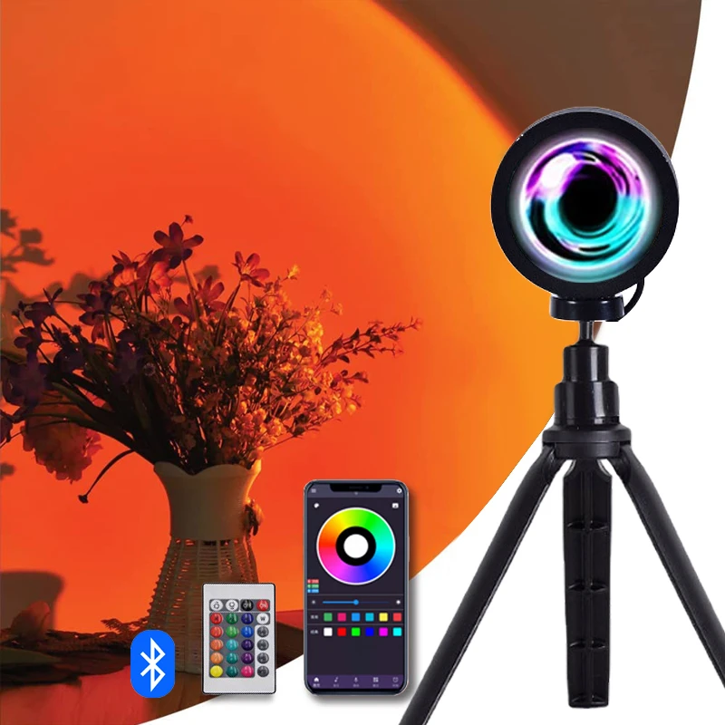

Bluetooth Sunset Projection Sunset Projector APP Remote Night Light Lamp LED Lights For Room Home Decoration Photography Gifts
