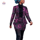 Африканский стиль Женская африканская одежда комплект из двух предметов платье костюм для женщин Топы Куртка и юбка базин богатая одежда WY3929