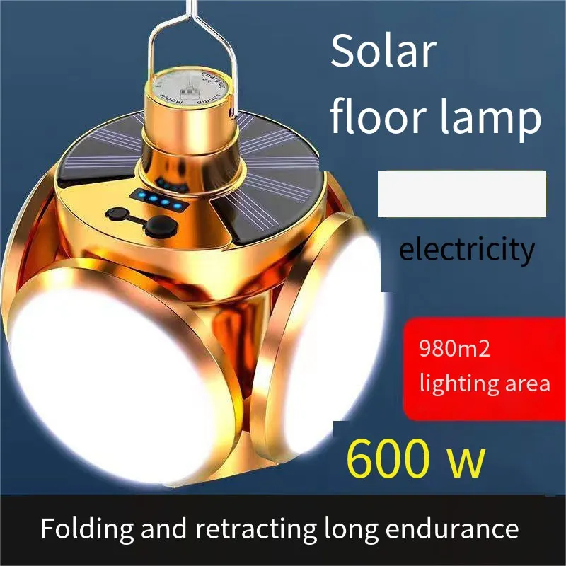 

Portable Outdoor Folding Lamp Solar USB Rechargeable LED Search Lights Camping Torch Emergency Lighting for Power Outages