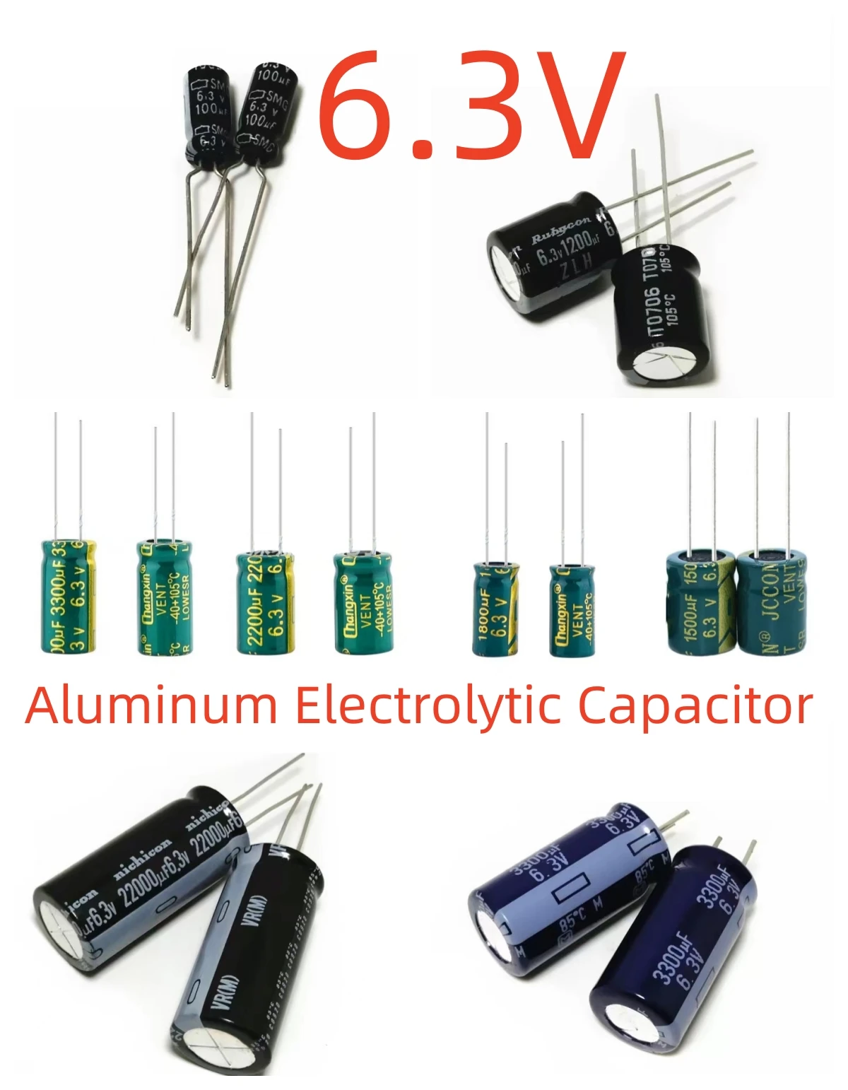 

10/50/100 Pcs/Lot 6.3V 100uF DIP High Frequency Aluminum Electrolytic Capacitor