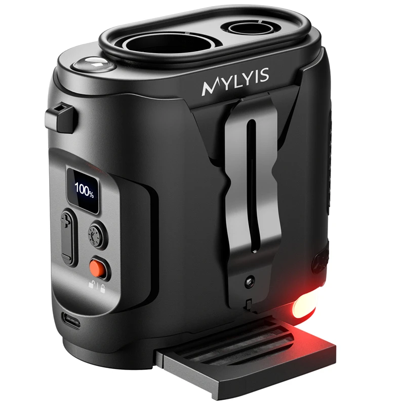 Новый поясной вентилятор емкостью 8000 мАч, носимый шейный вентилятор, настольный вентилятор с 5-скоростным зажимом и фонариком для работы на открытом воздухе, кемпинга, путешествий