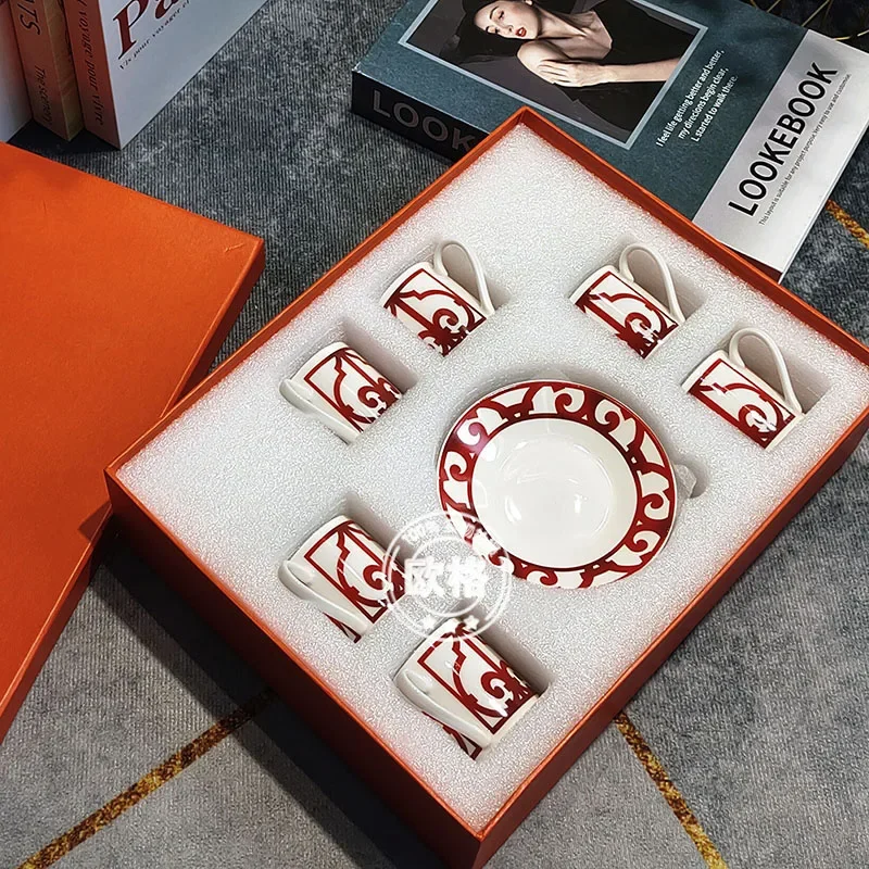 Концентрированная чашка 6 кружек набор современных прокладок керамическая