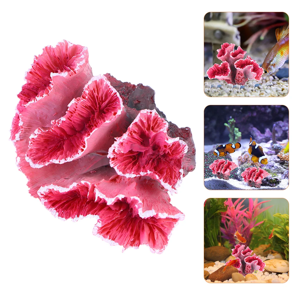 

Aquarium Coral Tank Fish Landscape Simulation Decor Resin Underwaterrocks Adorn Decoration Mushroom Adornment Luminous Ornament