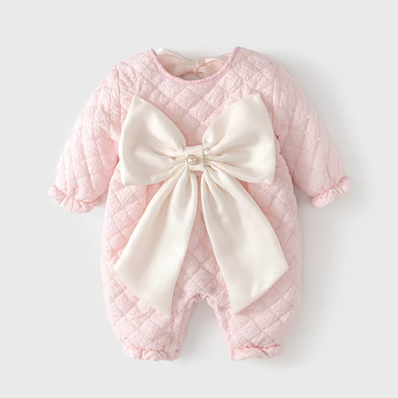

Autumn and Winter Baby One-piece Clothes Children's Clothes Baby Romper Girls' Cotton Padded Crawling Clothes Newborn Clothes