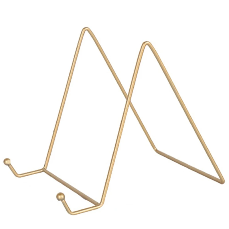 

3 Pcs Premium Iron Display Stand Black/Gold Metal Easel Plate Display Stand Photo Holder Stand Platter Stand for Decor