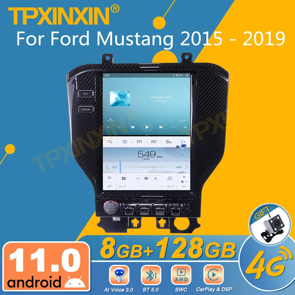 

For Ford Mustang 2015 - 2019 Android Car Radio Tesla screen 2Din Stereo Receiver Autoradio Multimedia Player GPS Head Unit