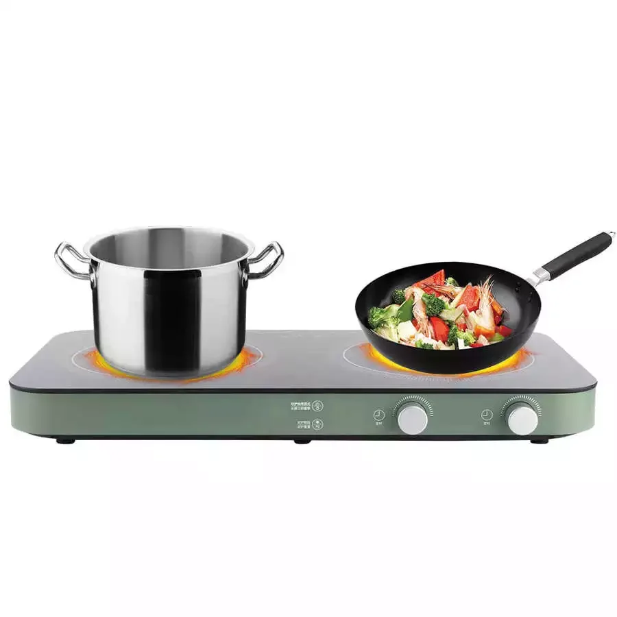 

Induction Cooker 2800W Double Induction Cooktop Dual Burners Induction Cooker with Child Safety Lock Home Appliance 220V