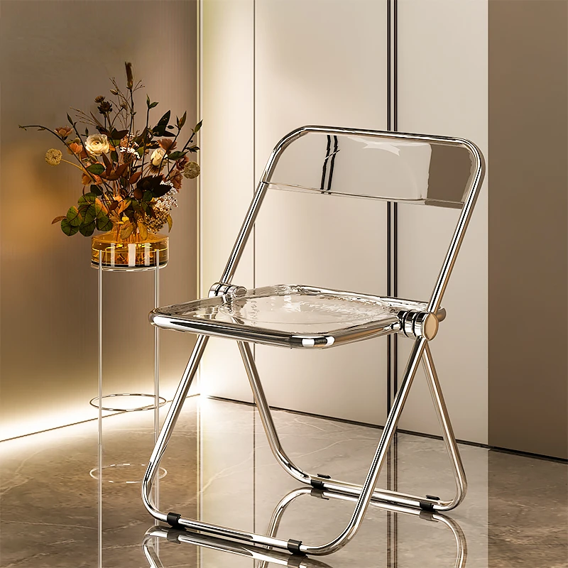 

High Stools Kitchen Salon Transparent Chair Acrylic Design Plastic Chairs Dining Room Nordic Cadeira De Jantar Furniture SY50DC