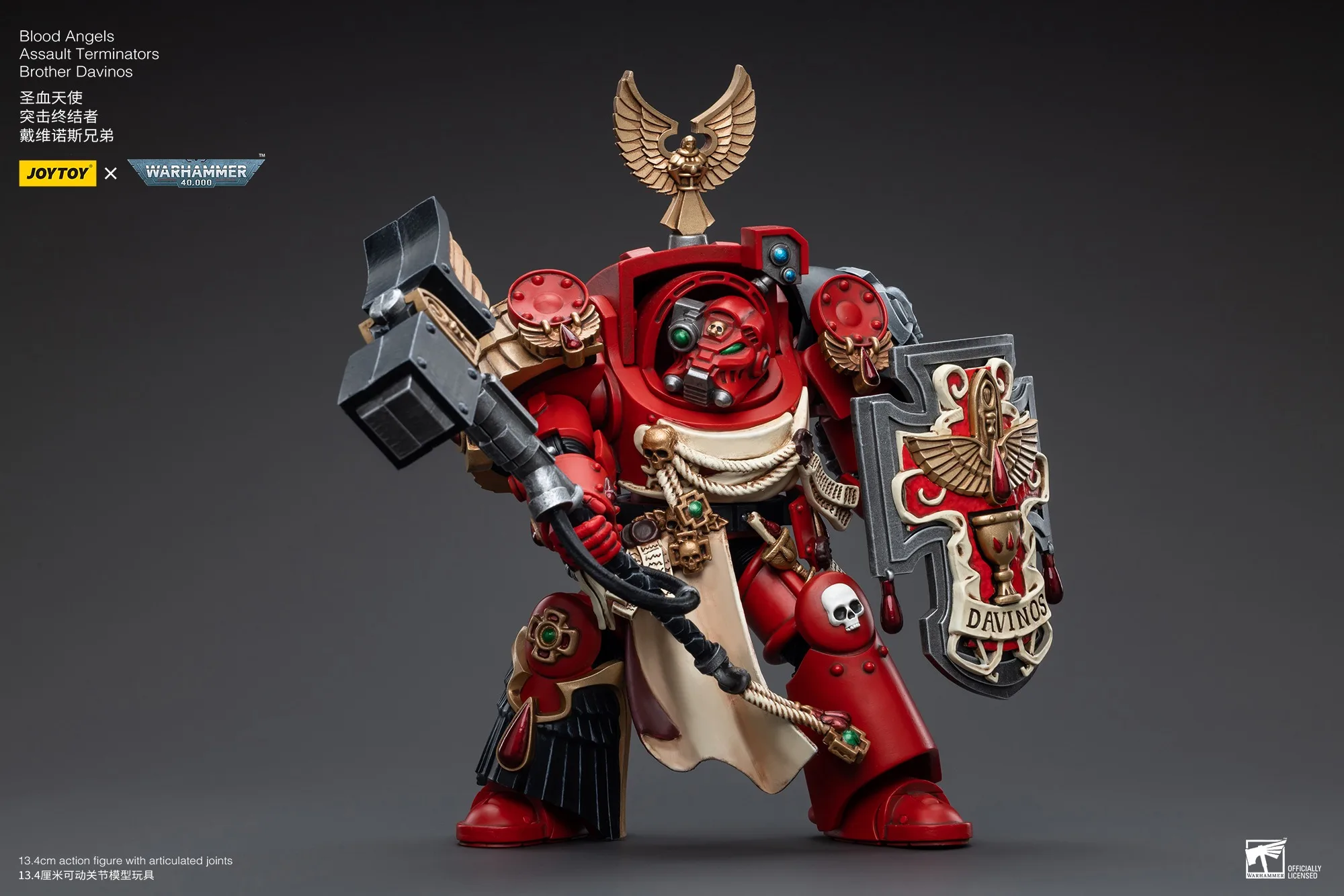 Фото Joytoy Warhammer 40K 1/18 Фигурки Blood Angels Assault Terminators Brother Davinos Модель игрушки для мальчиков Подарки 3,75 дюйма №3