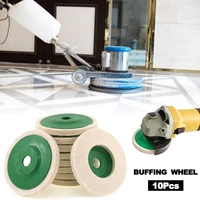 10pcs 4 inch polishing pad polisher discs round wool felt discs circle polishing wheel buffing pad for angle grinder polishing