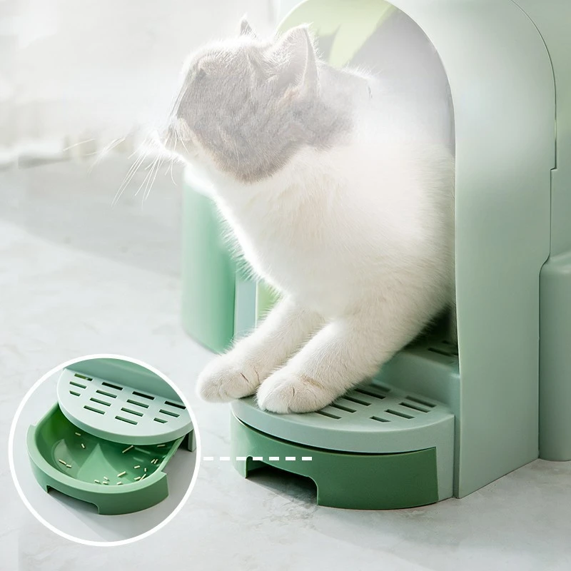 Полностью закрытые ящики для кошачьего туалета противоразбрызгивающийся туалет