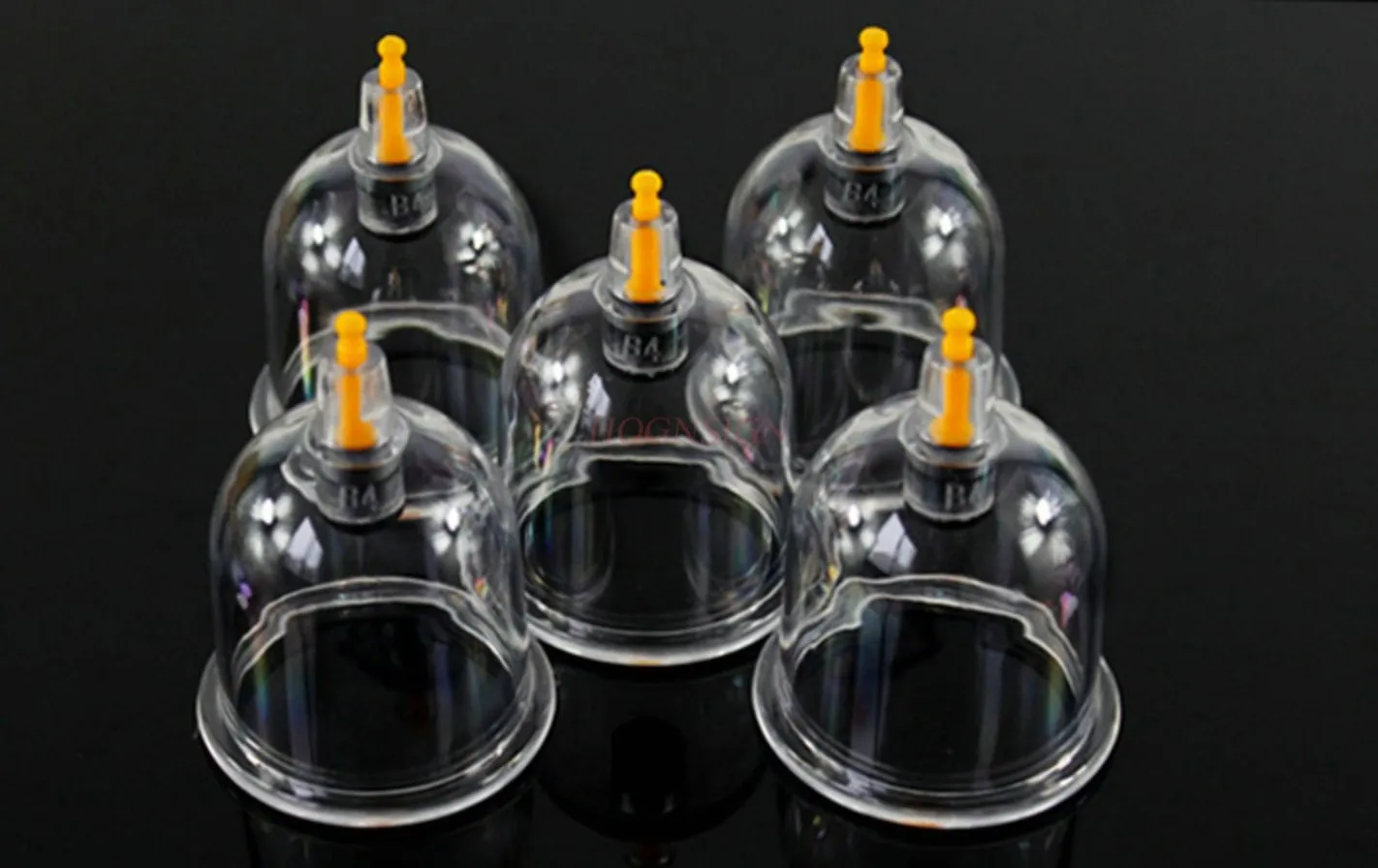 

5pcs Suction cups massage Cupping device single B4 single tank household vacuum cupping pumping cupping device medium size