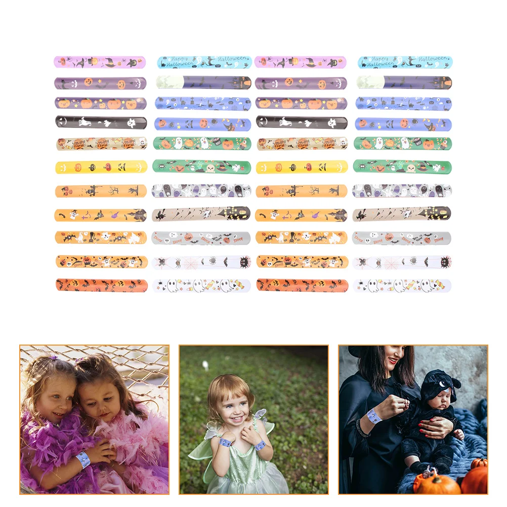 

Slap Bracelets Wristband Bracelet Party Kids Bandsbulk Ring Snap Clap Band Favorsboys White Children Decor Pumpkin Wristbands