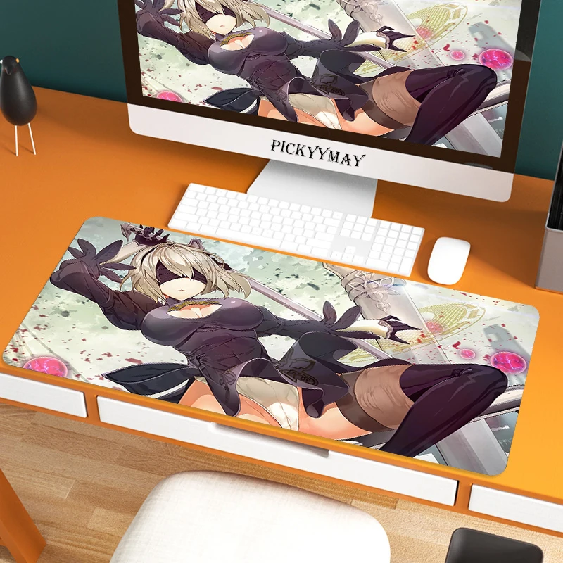 

Sexy Nier Automata Large Mouse Pad 100x50cm Big Gaming Mousepad Anti-Slip Natural Rubber With Locking Edge Gaming Mouse Mat