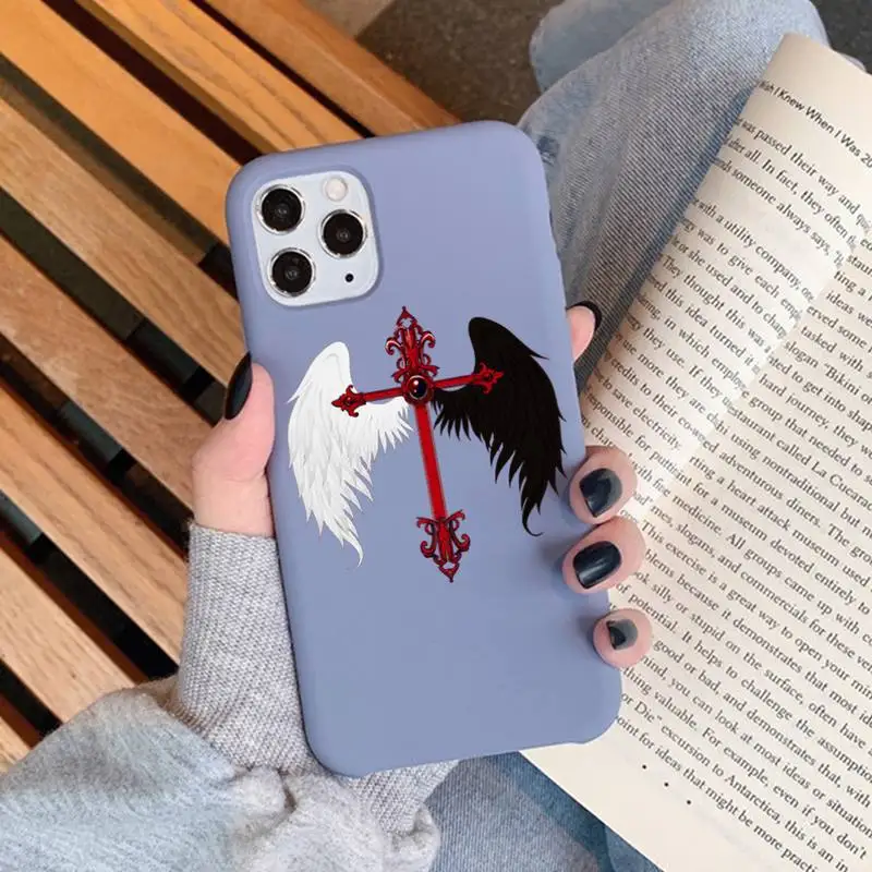 

Flying Wings Phone Case for iPhone 11 12 13 Mini Pro Xs Max 8 7 6 6S Plus X XR Solid Candy Color Case