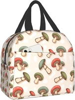 aesthetic mushroom print lunch box kawaii small insulation lunch bag reusable food bag lunch containers bags for women men