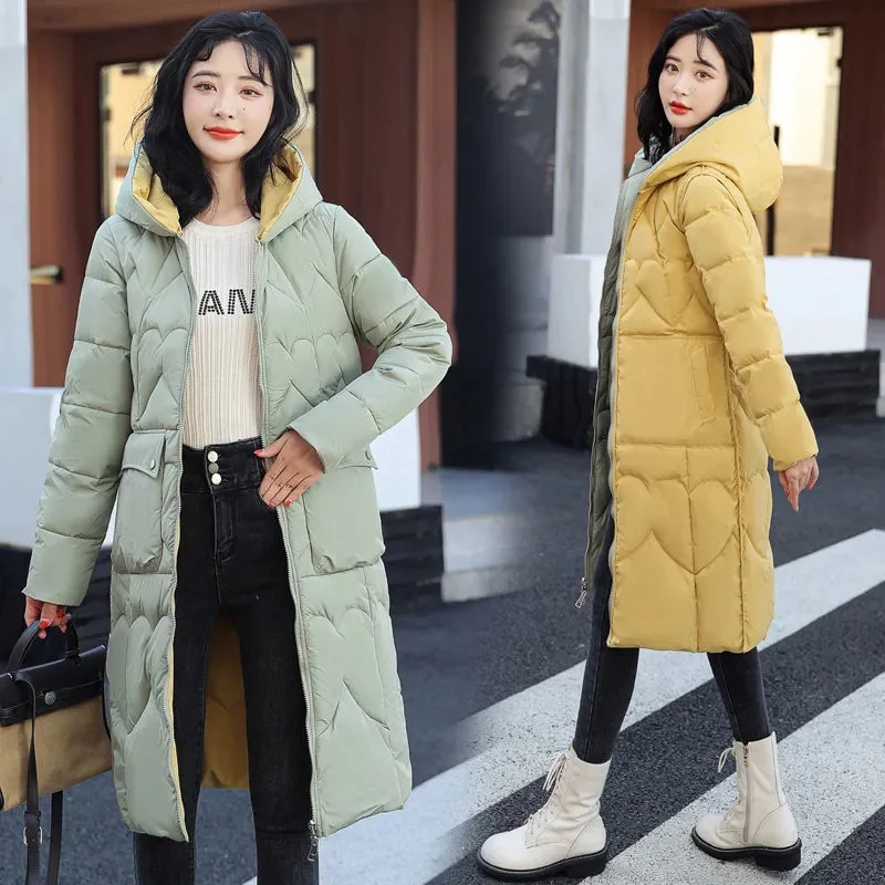 2022 New Women Jacket Winter Parkas Thick Hooded Cotton Padded Jackets Long Coats Female Loose Puffer Parkas Oversize Outwear