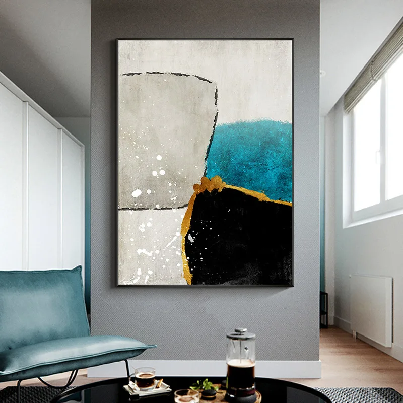 

Hand Painted Abstract Painting On Canvas Art Oil Painting Modern Art Minimalist Wall Art Living Room Bedroom Paintings Blue Art