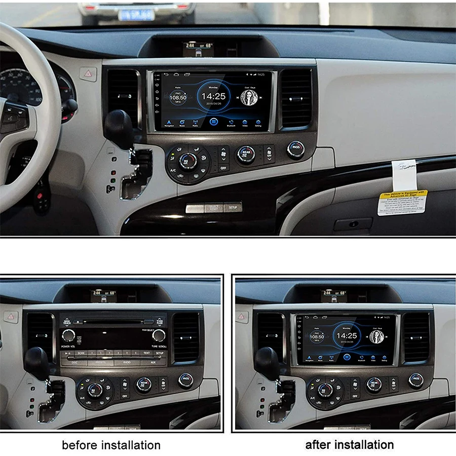 Автомобильный мультимедийный плеер с GPS-навигацией радио Android для Toyota Sienna 2011-2020