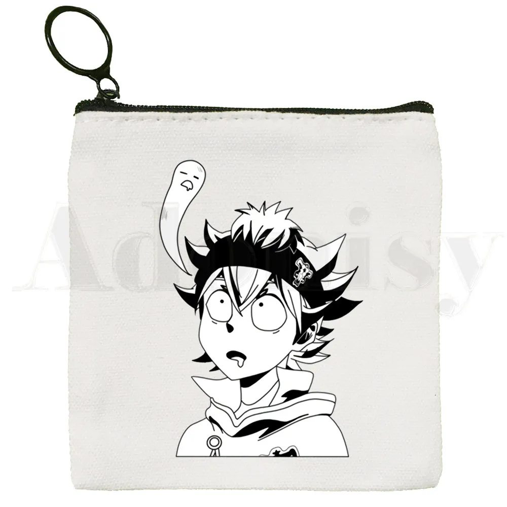 Manga Asta Black Clover Harajuku Graphic Anime Wallets Coin Pocket Vintage Male Purse Function Wallet with Card Holders
