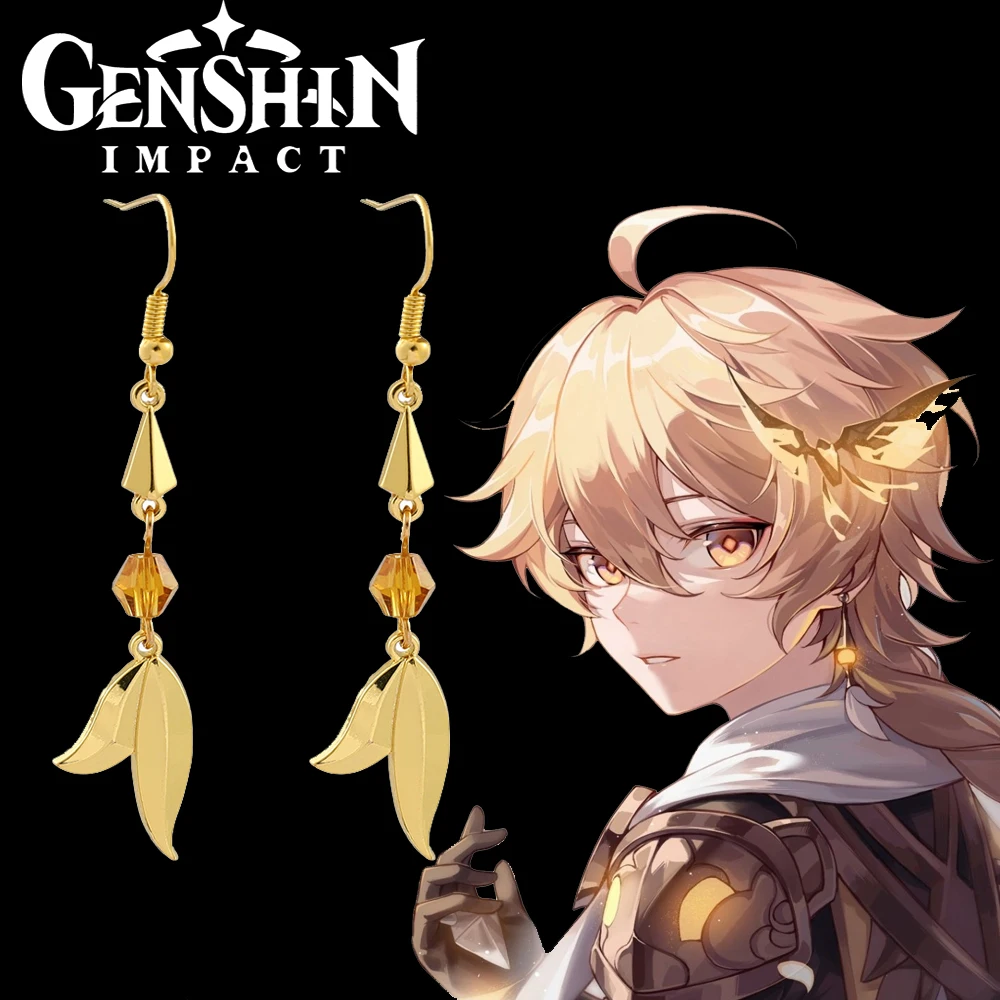 

Anime Genshin Impact Aether Earrings Venti Tartaglia Kaeya Alberch Qiqi Earrings Women Men Cosplay Ear Clips Accessories Gift