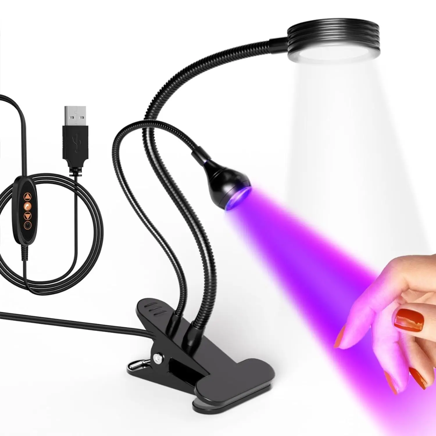 Лампа для сушки ногтей с двумя головками и быстрой сушкой