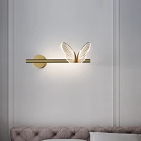net red butterfly childrens room lamp light luxury background wall aisle lamp nordic modern simple bedside bedroom wall lamp