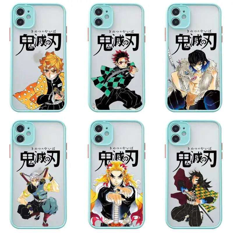 

Anime Demon Slayer Uzui Tengen Tanjirou Phone Case For iphone 13 12 11 Pro Max Mini XS 8 7 Plus X SE 2020 XR Matte blue Cover