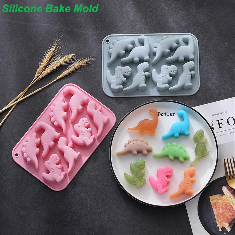 

3D Dinosaur Silicone Fondant Mould Cake Chocolate Candy Fondant Candle Soap Craft Cake Mold Baking DIY Cake Decor Molds