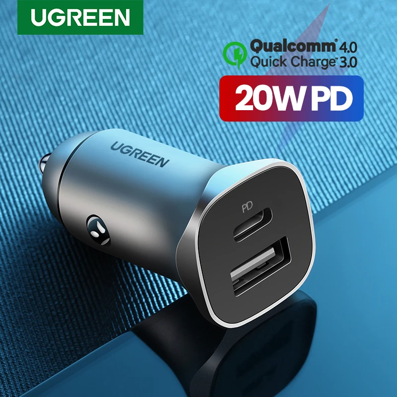 UGREEN Car Charger Type C Fast USB Charger for iPhone 14 13 12 Xiaomi Car Charging Quick 4.0 3.0 Charge Moible Phone PD Charger 1