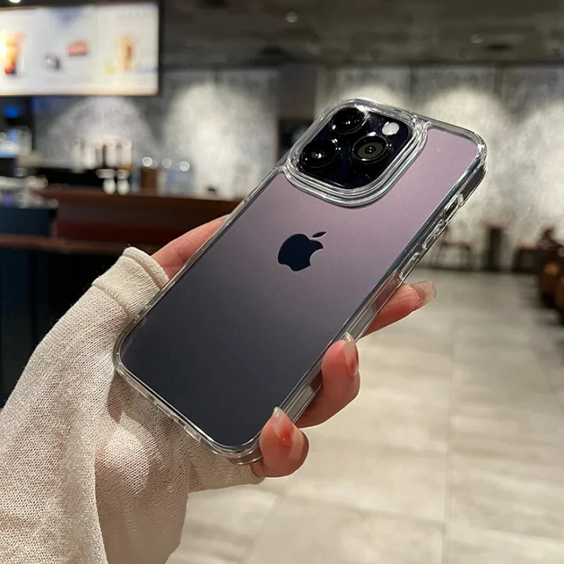 Прозрачный противоударный жесткий акриловый чехол для iPhone 15 14 13 12 Mini 11 Pro XS Max X XR 7 8