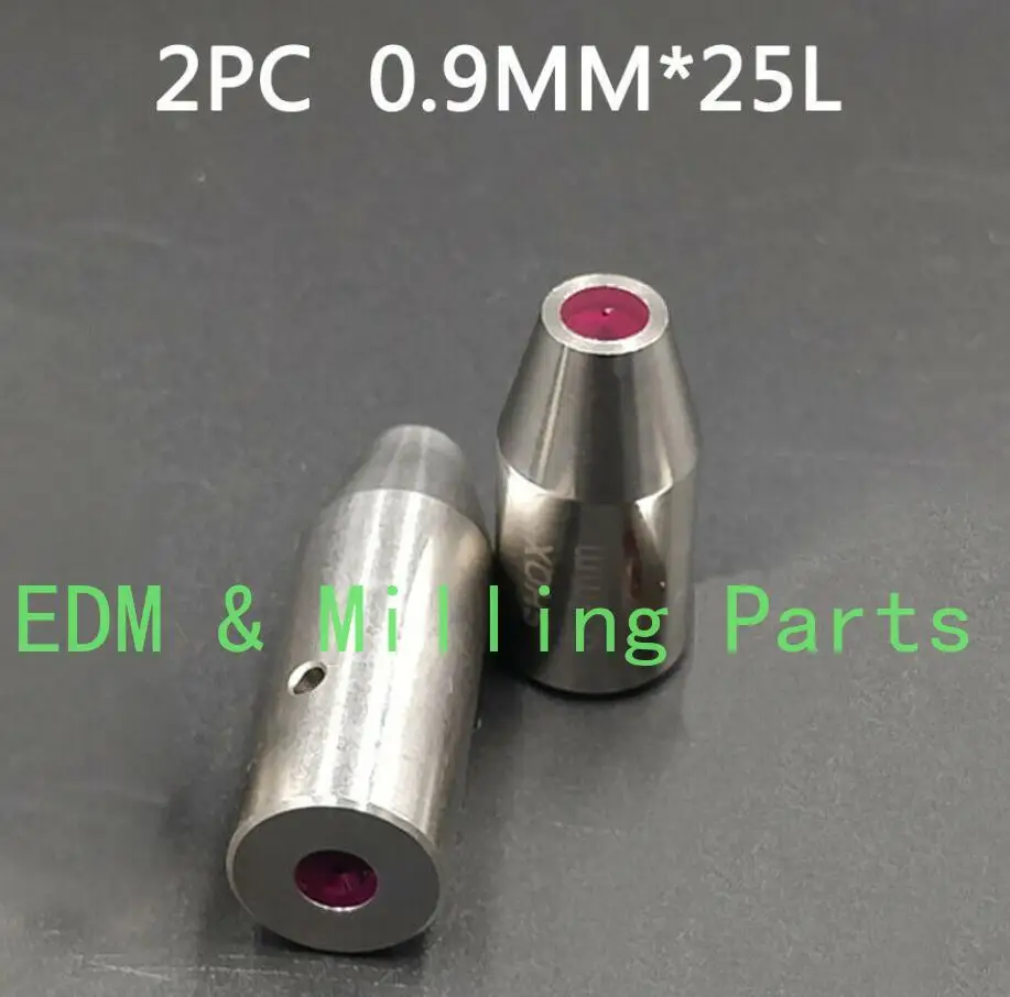 

2PCS CNC EDM Drilling Puncher Part Wire Cut Drill Ruby Electrical Guide ID 0.9MM*25MM For EDM Wire Cut Ruby Electrical Mill Part