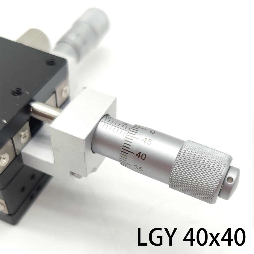 Фото Ось XY 40*40 мм LGY40-C LGY40-R LGY40-L Ручка Микрометр Раздвижной столик Направляющая Тип рейки Платформа Сдвижной стол с ручным перемещением №2