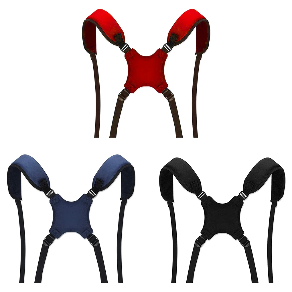 Double Shoulder Golf Bag Strap Pad Adjustable Reusable Straps Red