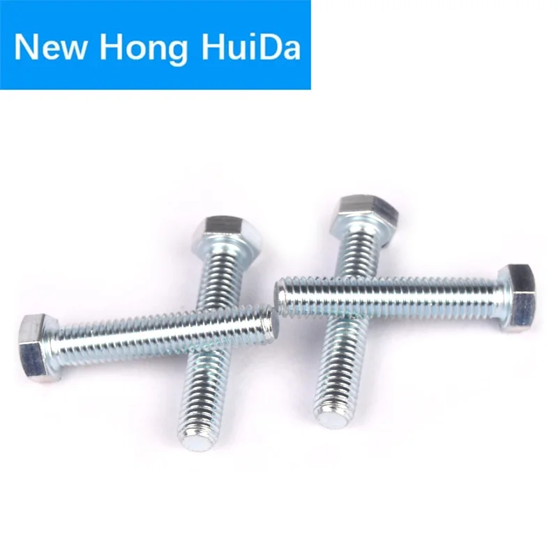 

External Hex Bolts 8.8 Grade Anglo-American Thread 1/4-20 or 5/16-18 Series Blue White Zinc Hexagon Screws Length 1/2 to 6 inch