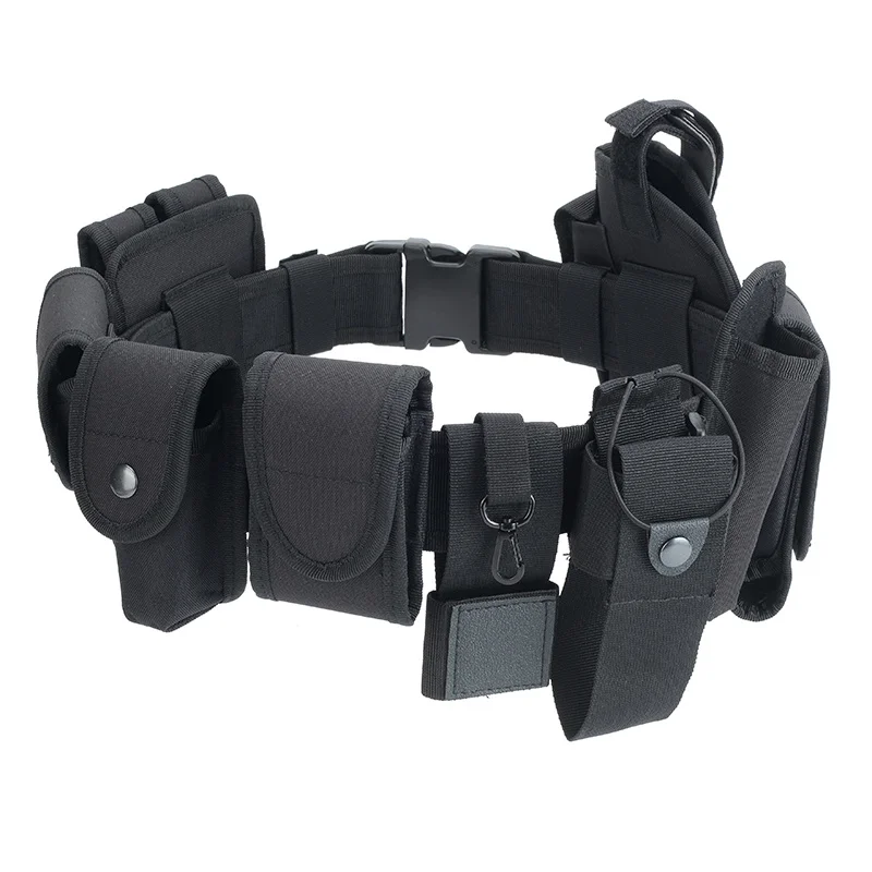 

Multifunctional 10 In 1 Tactical Security Duty Belt Gun Holster Flashlight Pouch Sets Utility Kit Belt Military Police Duty Belt