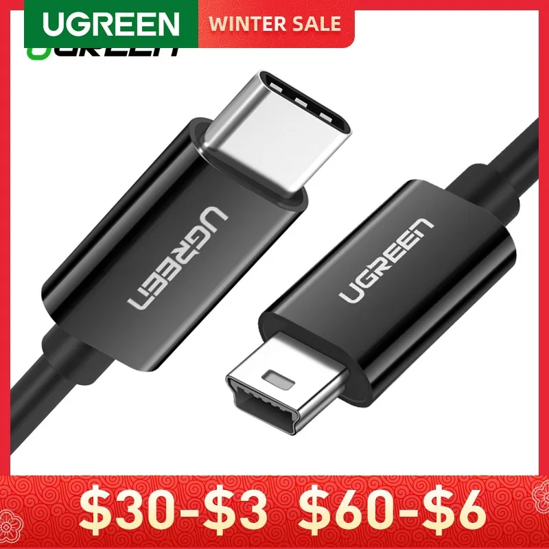 Кабель USB-C/Mini USB, Thunderbolt 3 Ugreen, для MacBook Pro, цифровой камеры, MP3 проигрывателя, жесткого диска - изображение