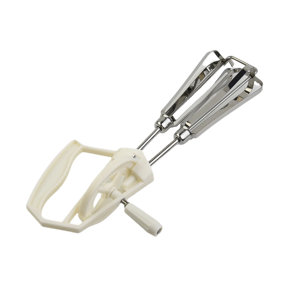 

Kitchen Egg Whisk Rotary Manual Cooking Utensils Double Rod Handheld Portable Kitchen Tool PP+ Stainless Steel