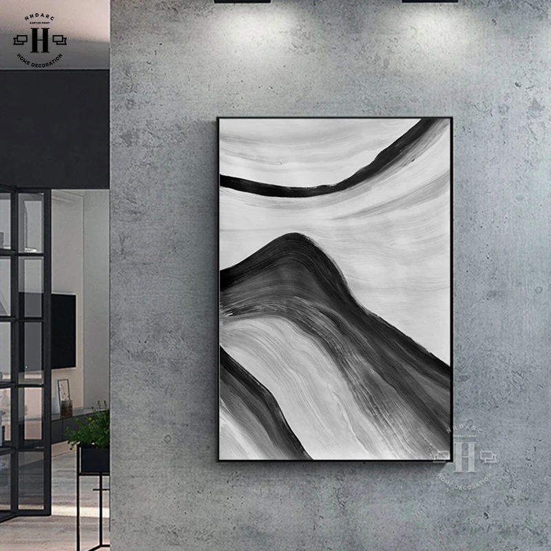 

Modern Abstract Style Canvas Print Painting Poster Black White Large Size Wall Art Pictures Living Room Office Porch Home Decor