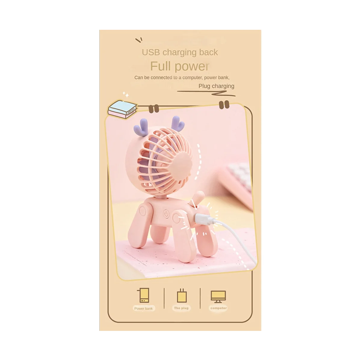 Мини настольные декоративные вентиляторы милый Перезаряжаемый USB маленький