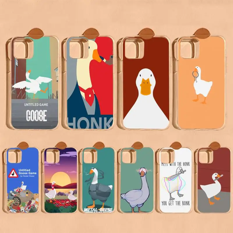 

Duck Goose Game Phone Case for iPhone 11 12 13 Mini Pro Max 8 7 6 6S Plus X 5 SE 2020 XR XS Case shell