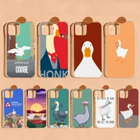 duck goose game phone case for iphone 11 12 13 mini pro max 8 7 6 6s plus x 5 se 2020 xr xs case shell