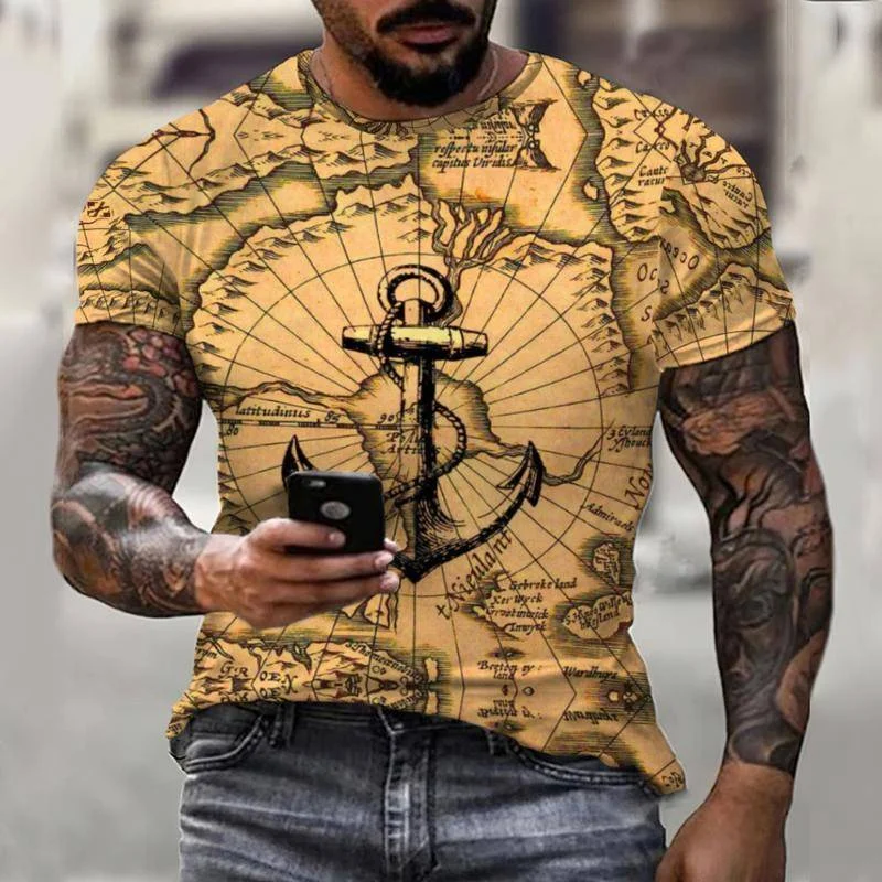

Мужская футболка с картой, Летняя Повседневная рубашка с коротким рукавом, с дрифтингом, с 3D принтом, с 0 вырезом