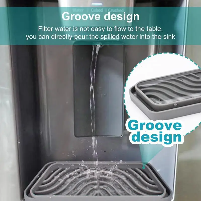 Refrigerator Drip Tray Food-grade Silicone Cuttable Refrigerator Drip Pad Water Dispenser Drip Catcher Pan for Quick-Dry Water