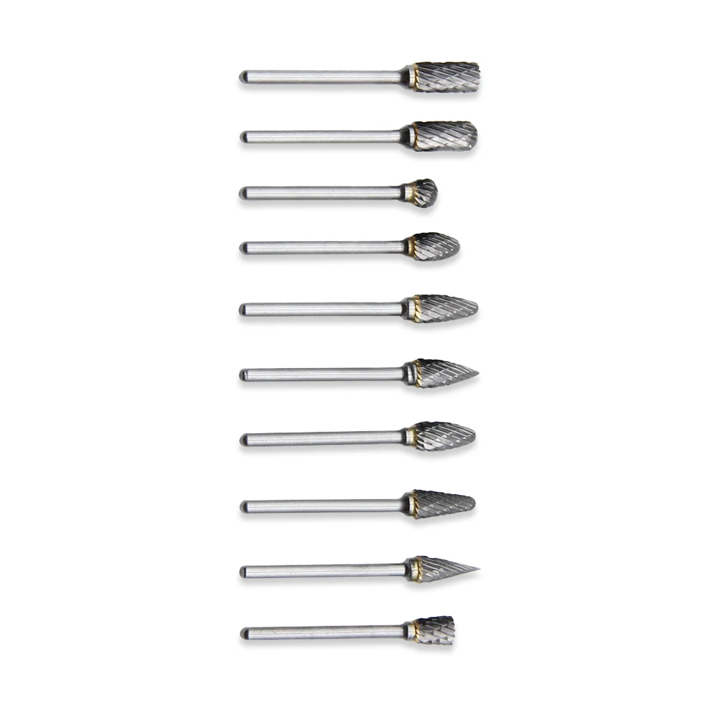 

Pack of 10 Rotary Grinding Head Milling Sharpening Files Alloy Steel Deburring Craftsman Crafting Replacement Tools